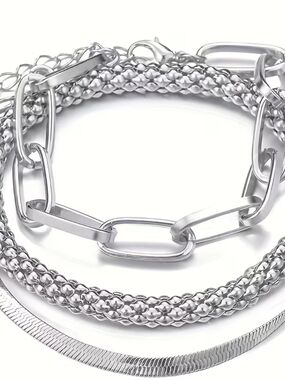 Sterling Silver Multi-Chain Bracelet - Silver
